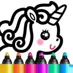 子供向けお絵描きゲーム: 知育塗り絵とぬりえアプリ5歳女の子